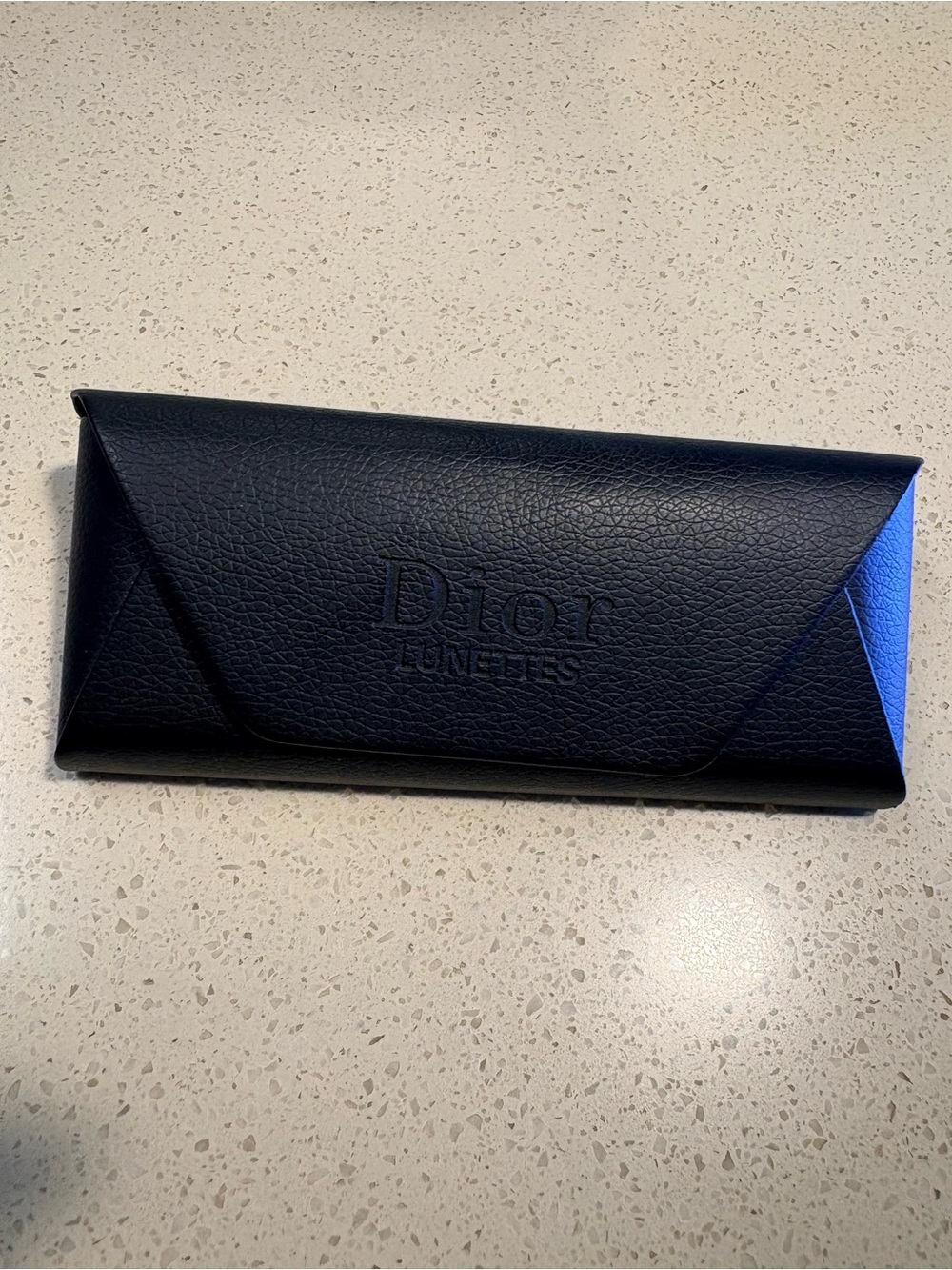 Authentic Christian Dior Lunettes Black Leather Sunglasses Case